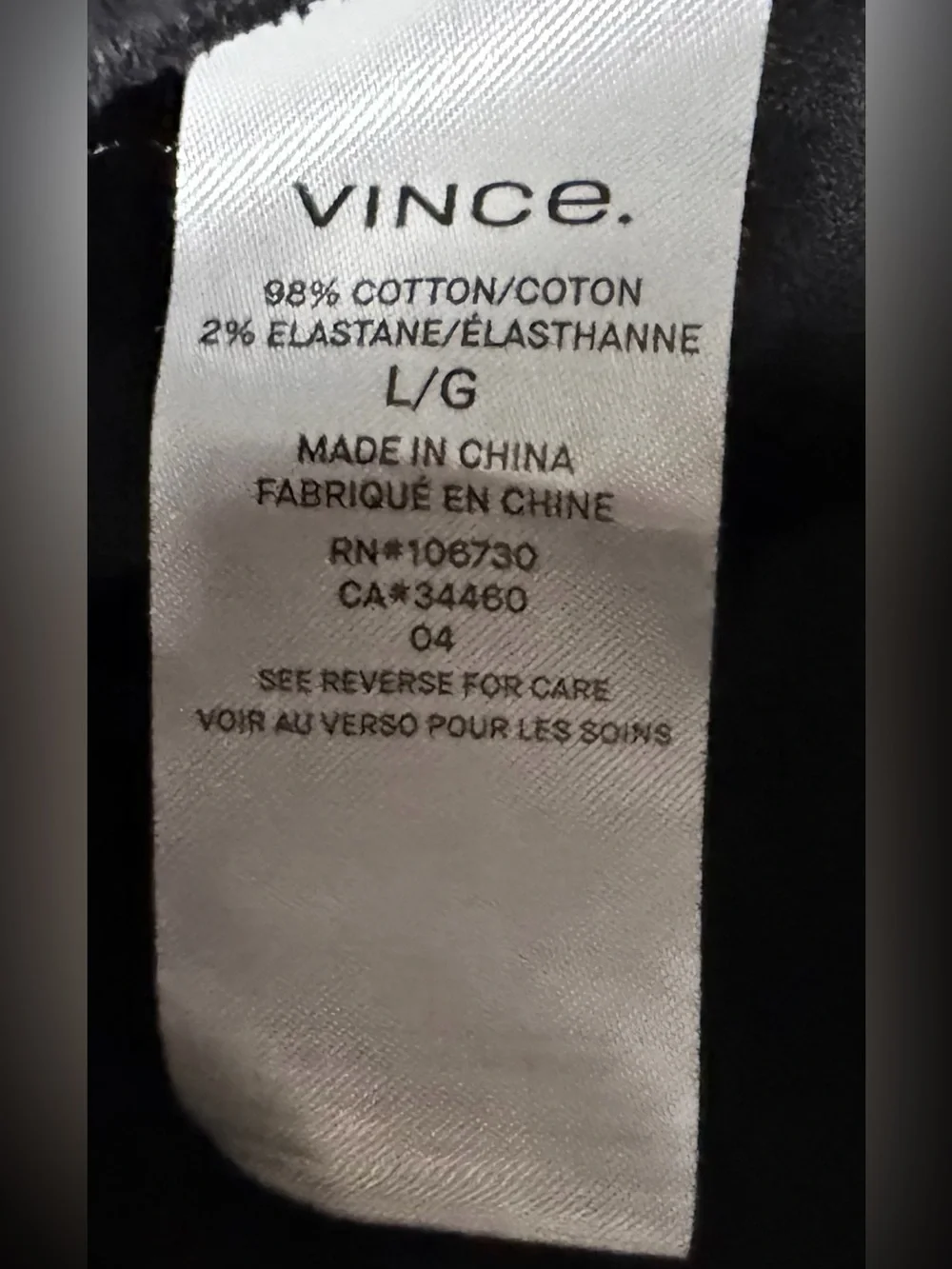 Vince black velvet pants L